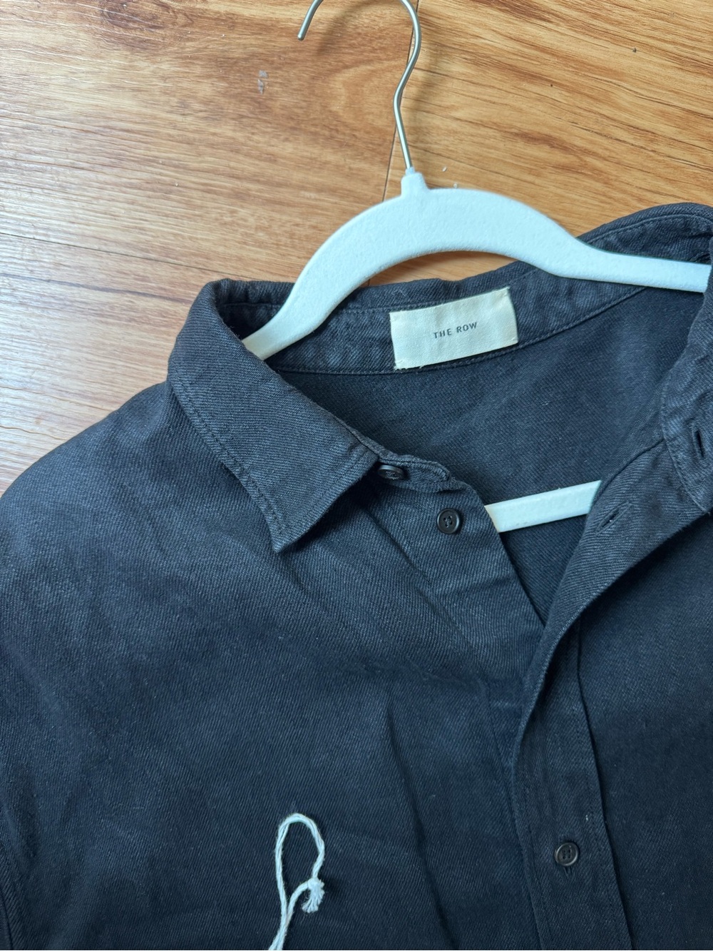 The Row Penn Shirt Men's Black Linen Button-Down Shirt Authentic - Picture 3 of 10